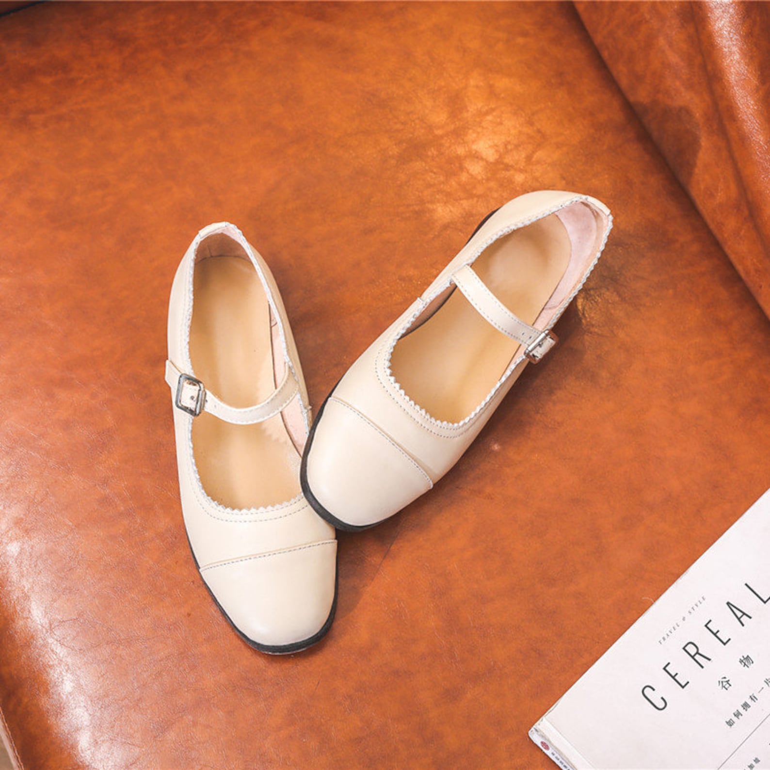 Handmade Retro Mary Janes Shoesgenuine Leather Women's Etsy