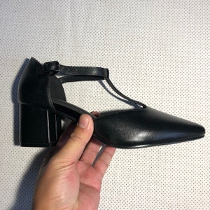 Custom Handmade Shoes Women Fashion Black Leather Shoes With - Etsy