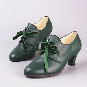 Customizable & Handmade Retro Leather Tie Shoes, Swing Shoes,British Bullock Women&#39;s Shoes Mid-heel Shoes