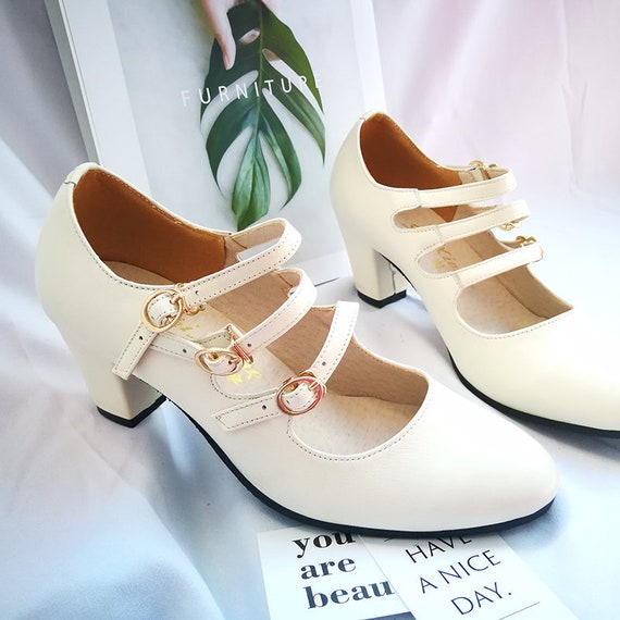 Customizable Handmade Women Beige Leather Sandals6.5cm Heels - Etsy