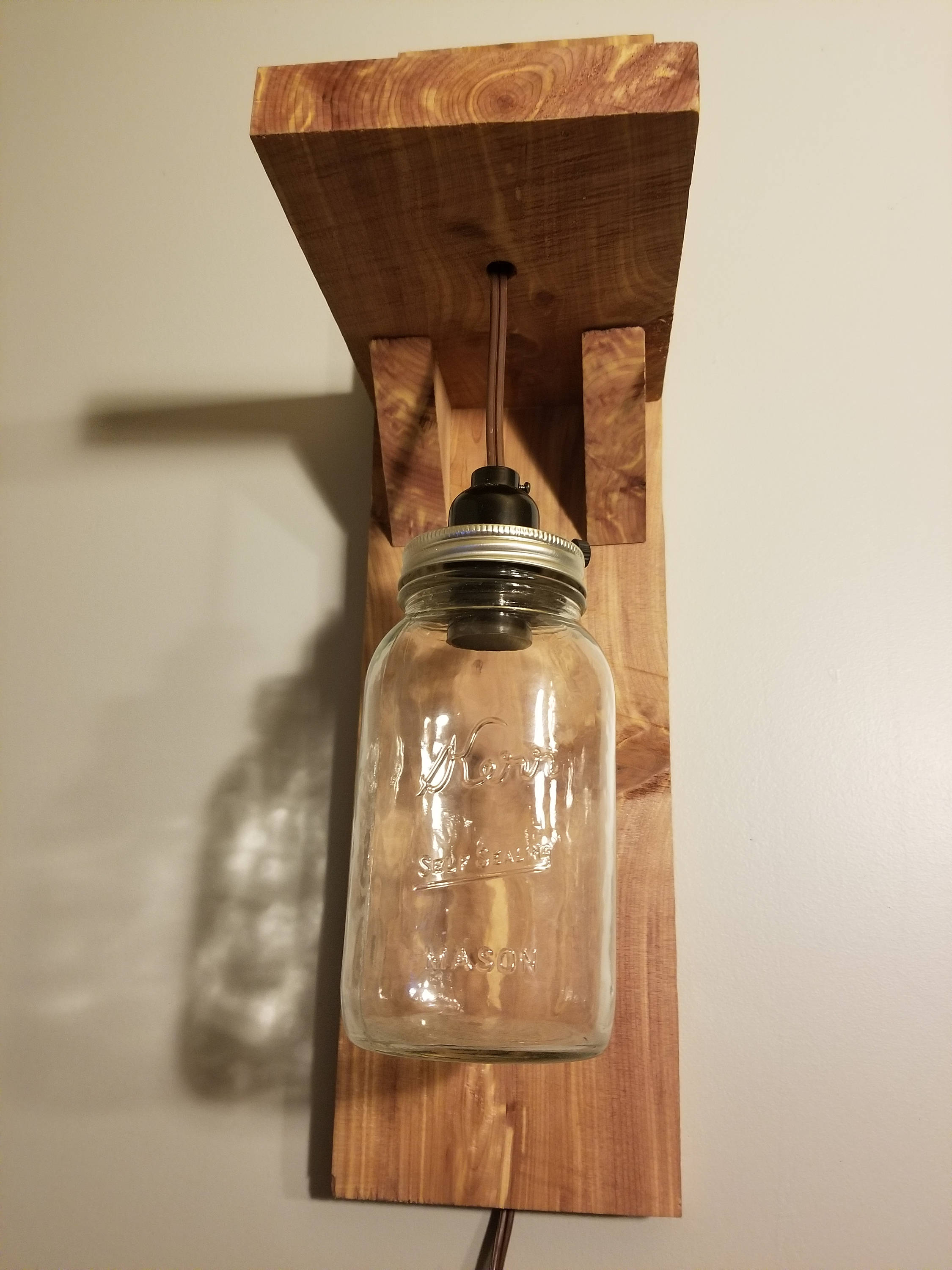 Wood Mason Jar Sconces Wall Lights Etsy Australia