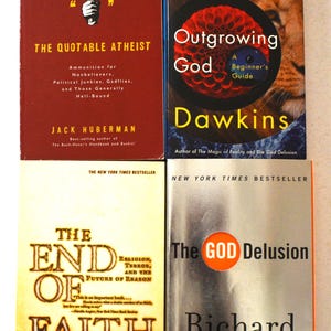 Lot of 4 Books on Atheism ~ Sam Harris ~ Richard Dawkins ~ Ships in a BOX!