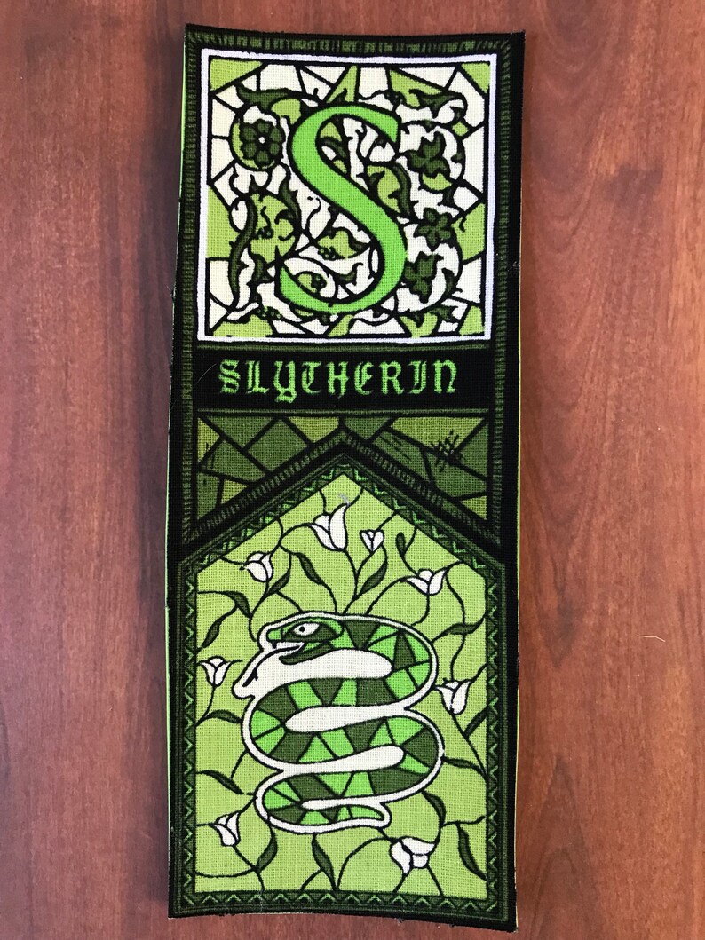 harry potter hogwarts house fabric on paper bookmarks etsy