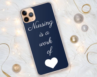 Funda para iPhone con diseño de enfermera - Funda con frase inspiradora - Compatible con iPhone 15, iPhone 14, iPhone 12 y iPhone 17 - Regalos personalizados