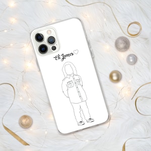 Custom Line-Art Portrait Phone Case-Custom Portrait Case-Cartoon Portrait-Minimalistic Portraits-For iPhone 15-For iPhone 14-For iPhone 13