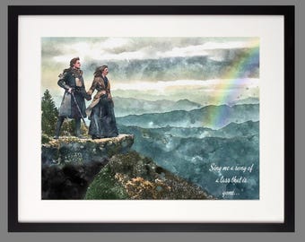 Outlander Digital File Watercolor Style Print file