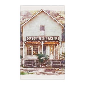 Vintage Oleson&#39;s Mercantile Tea Towels,Little House on the Prairie  Rustic Farmhouse Decor,
