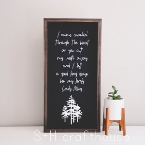 Lady May -  lyric sign - country music gifts - country decor - anniversary gift - music lover gift - western bedroom wall art - wedding