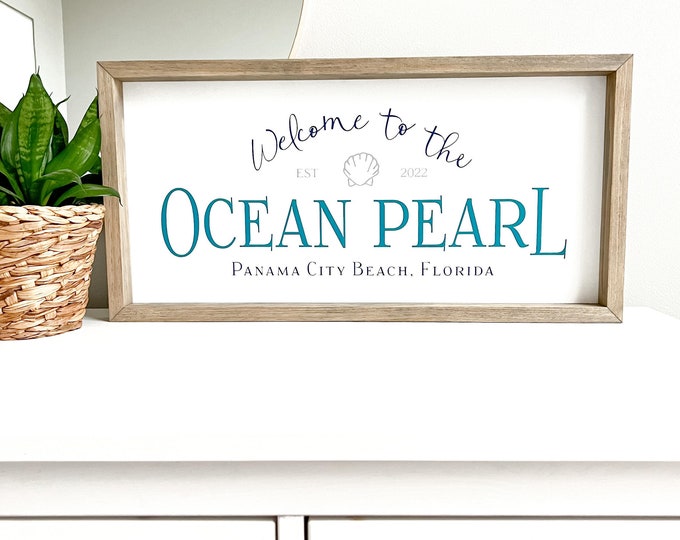 Personalized beach house sign | seashell art | coastal décor | beach wall art | ocean | new home | shell