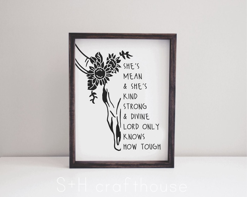Zach Bryan She's Mean and She's Kind Strong and Divine Etsy