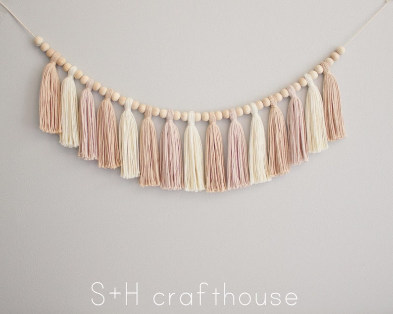 Neutral Wall Hanging Tassel Garland Etsy