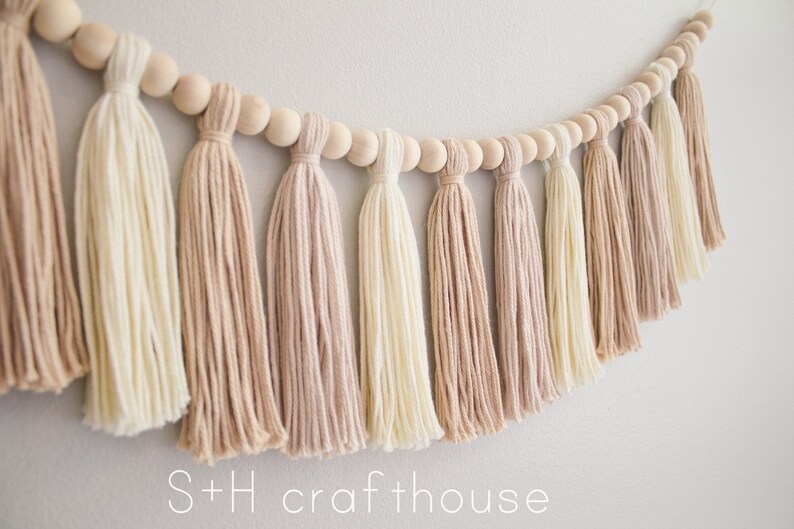 Neutral Wall Hanging Tassel Garland Etsy