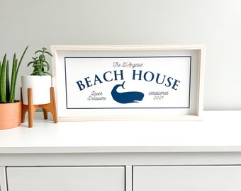 Personalized beach house sign | whale décor | coastal art | custom beach house sign | ocean décor | beach house gifts | starfish | beach bum