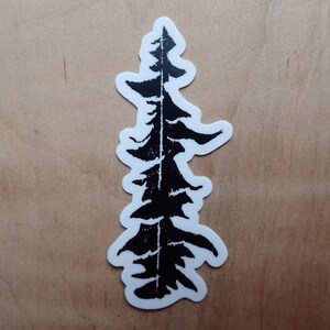Conifer Tree Linocut Bumper / Laptop / Waterfles Sticker
