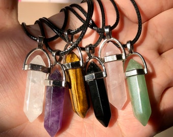 Genuine Crystal Quartz Gold Plated Pendant For Women Bullet Shape Charms Astrological Necklace Handmade Genuine Crystal Quartz Gold Plated Pendant For Women Bullet Shape Charms Astrological Necklace Handmade