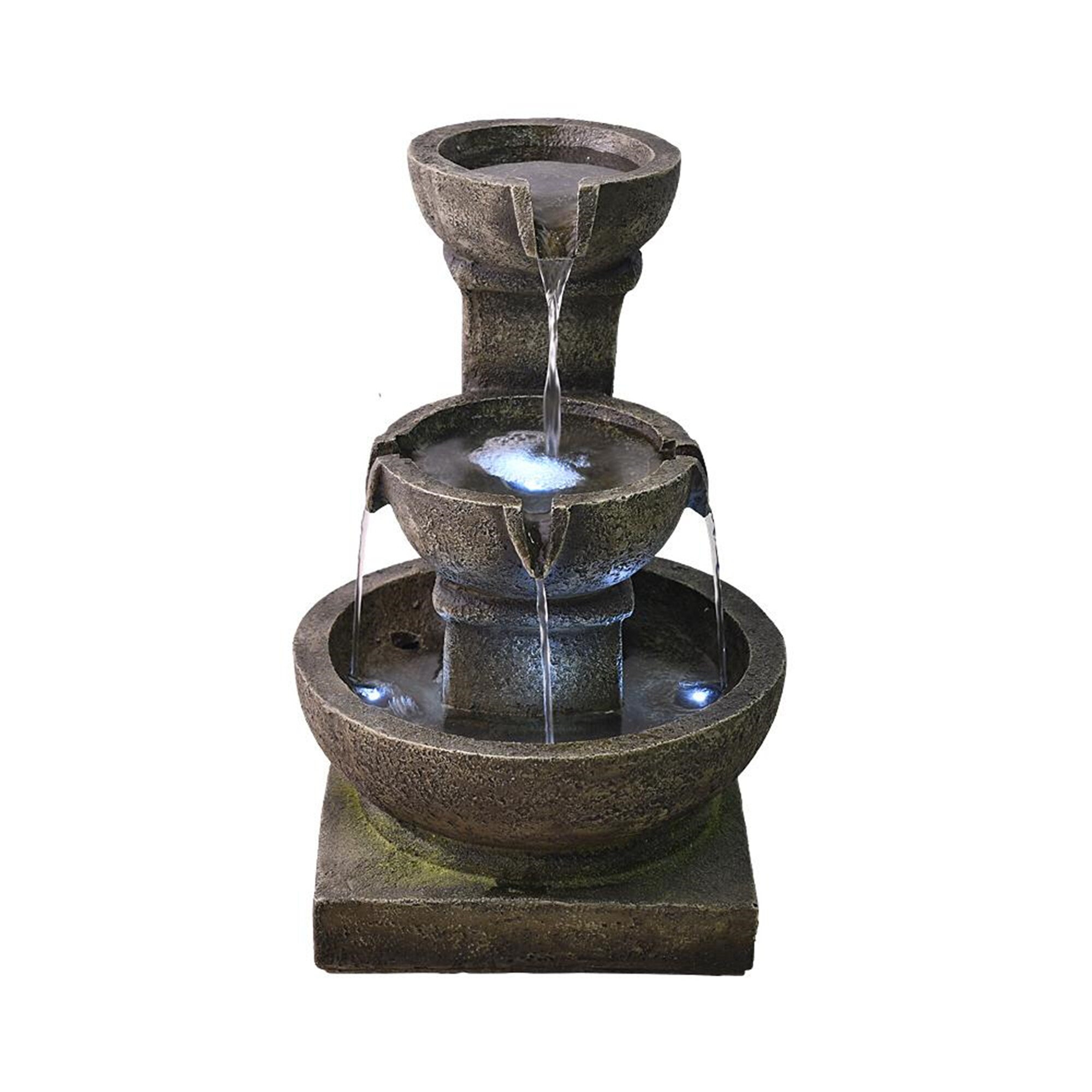 Outdoor Water Fountain with LED Light Zen Relaxing Soothing Etsy