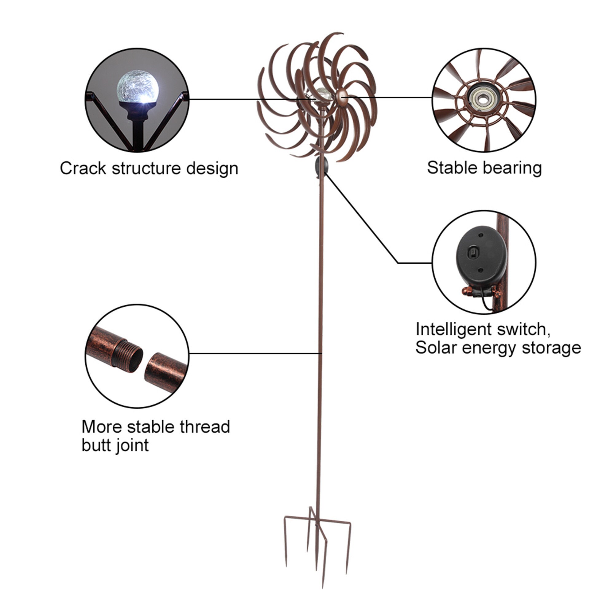 80h Solar Wind Spinner Wind Spinner for Garden Etsy