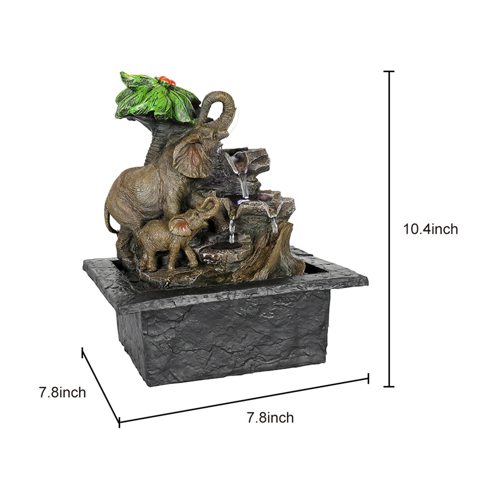 Tabletop Water Fountain with LED Light Indoor Elephants under Etsy