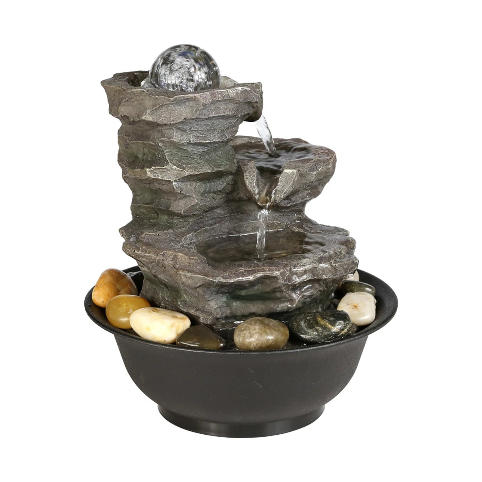 Indoor Water Fountain Tabletop with LED lights and Crystal Etsy