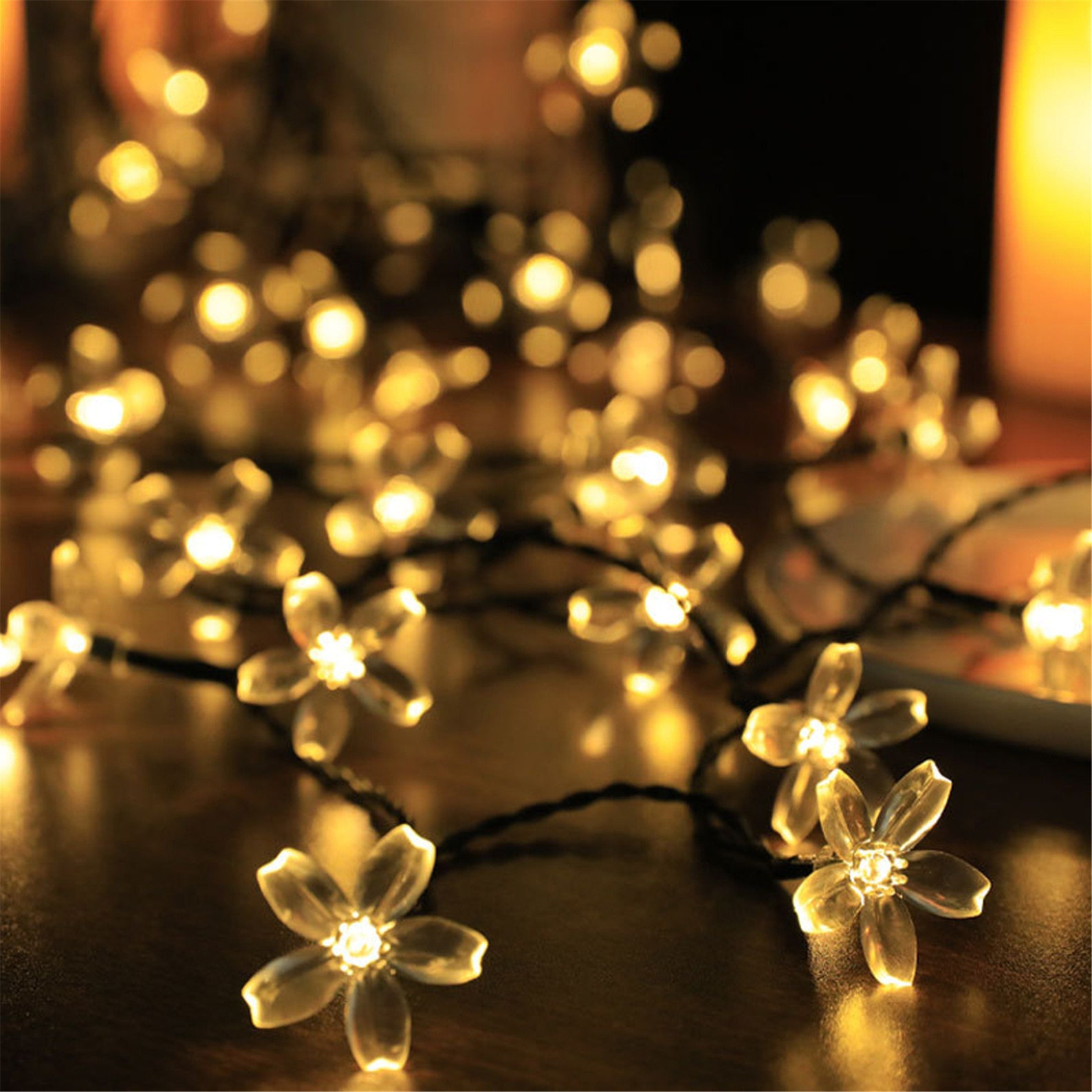 Outdoor Solar Lights 30 LED 23 Feet Blossom Fairy Christmas Etsy