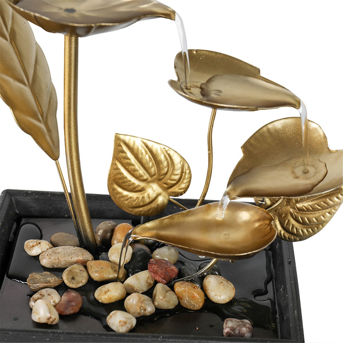 9H Tabletop Water Fountains Indoor Lotus Leaf Etsy