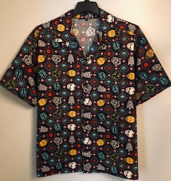Star Wars Day of the Dead Men's Casual Shirt, Hawaiian Shirt, ComicCon,  Action Hero, Science Fiction, Birthday Gift, Fathers Day Gift