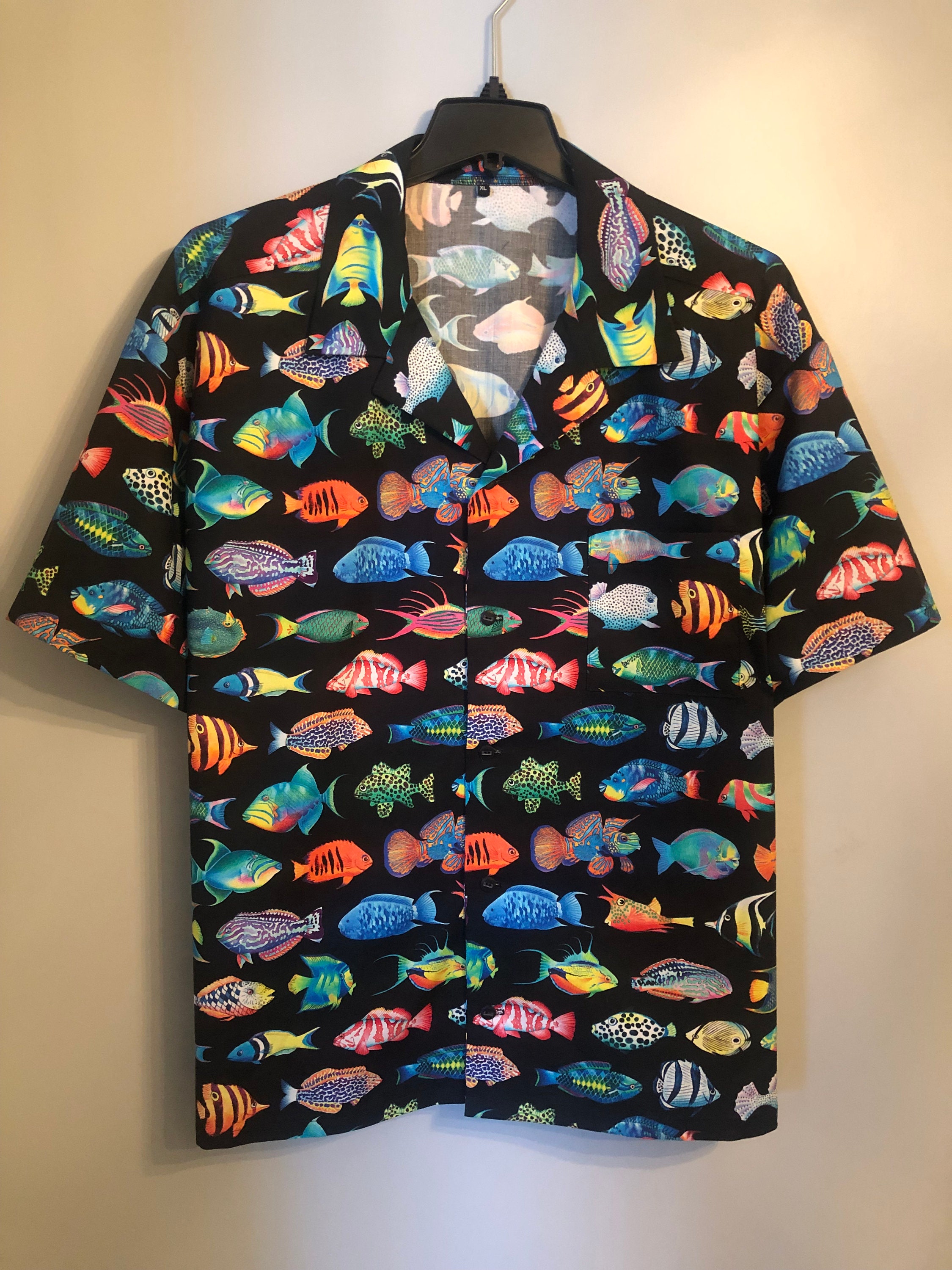 Topical Fish Button Down Shirt, Hawaiian Shirt, Aloha Shirt, Aquarium,  Snorkling, Coral Reef, Tetra, Vacation, Birthday, Fathers Day Gift -   Canada