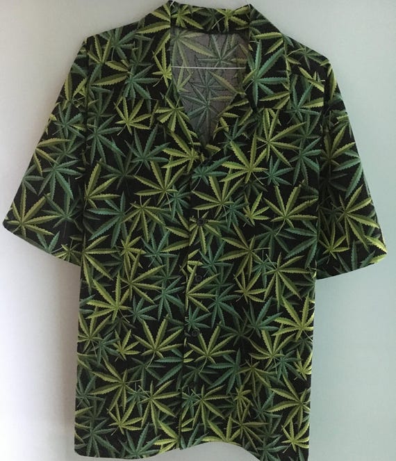 Marijuana Leaf Hawaiian Shirt, Men's Aloha Shirt