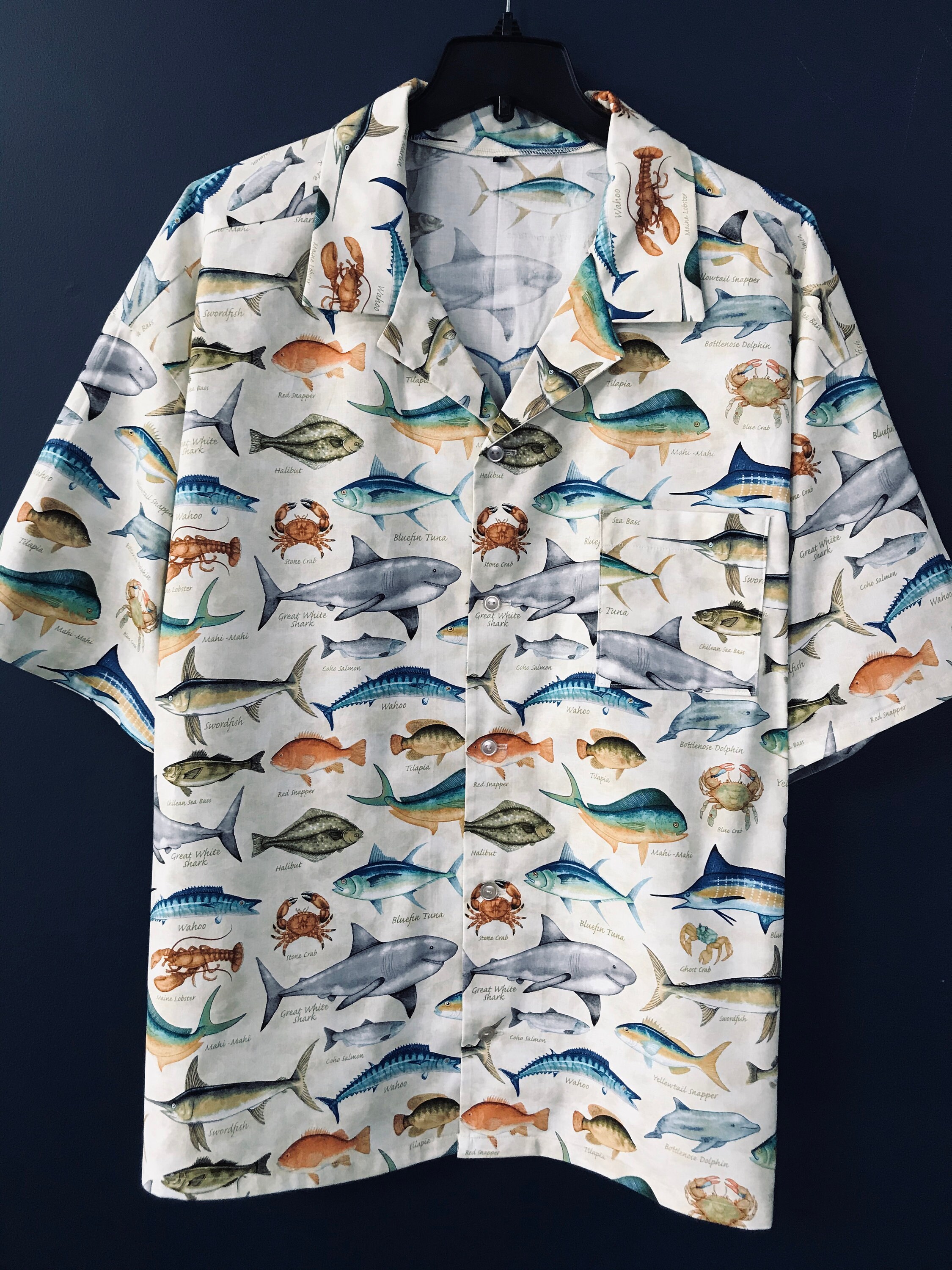 Deep Sea Fishing Men's Casual Shirt Fish Shirt Ocean Etsy