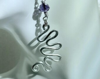 Customizable Crystal Swerve Aluminum Earrings