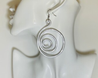 Hammered Side Spiral Earrings