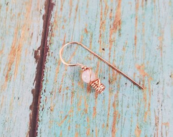 The Love Stone.. Rose Quartz Copper Coil Earrings