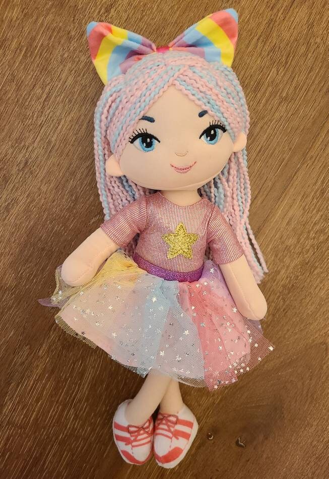 Soft Rag 14' Rainbow Girl Plush Doll Toy Etsy