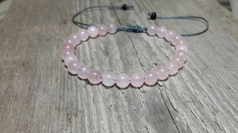 Crystal Healing Rose quartz bracelet Wish Bracelet Macrame Bracelet Fertility bracelet Womens Bracelet Bridesmaid Jewelry