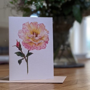 Rose Card / Rose Botanical Flower Card / Blank Card / Peace Rose Greeting Card / Deborah Crago image 6