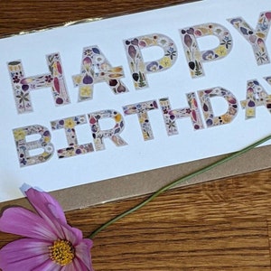 Alles Gute zum Geburtstagskarte / Geburtstagskarte / Grußkarte / Alles Gute zum Geburtstag / Blumen Geburtstagskarte / Gepresste Blumenkarte / Besondere Grußkarte