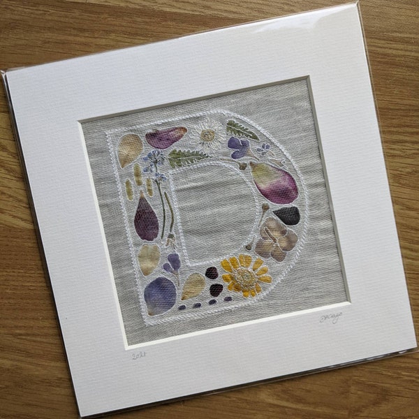 Pressed Flower Initials Nursery Wall Art Etsy