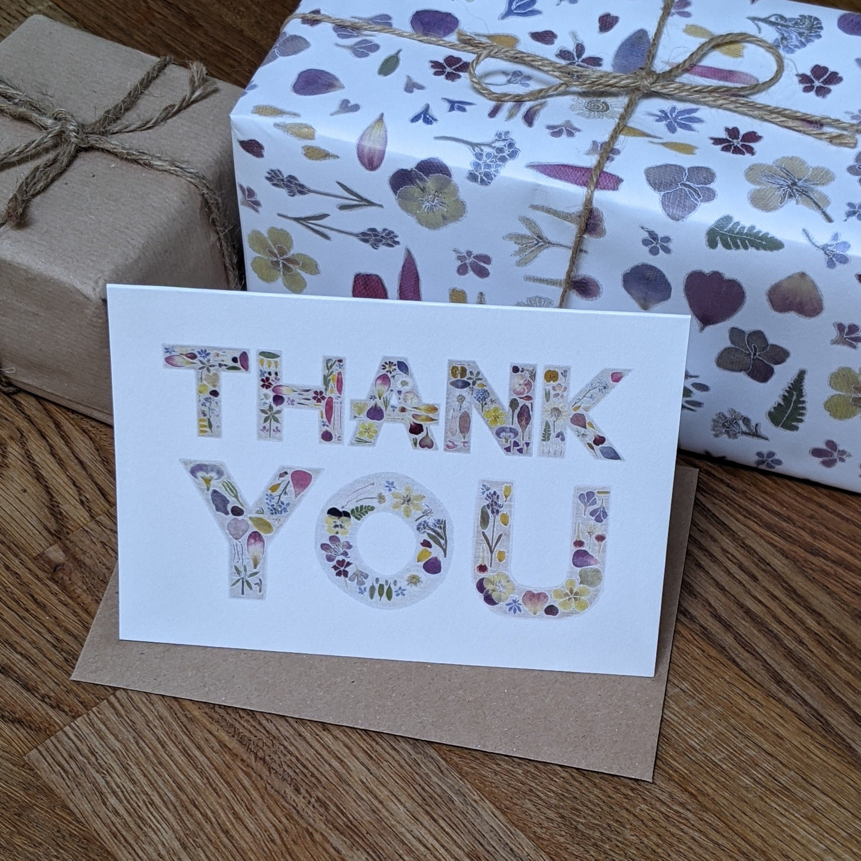Thank You Card / Pressed Flower Card / Floral Card / Blank Greeting ...