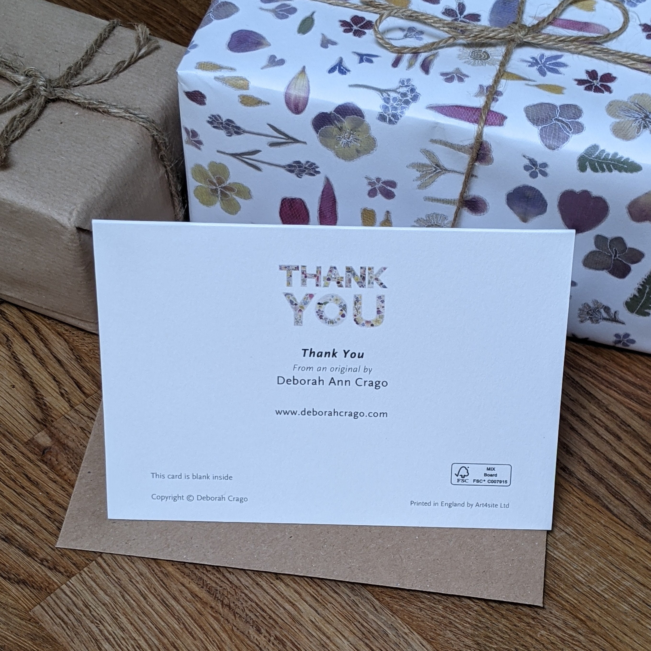 Thank You Card / Pressed Flower Card / Floral Card / Blank Greeting ...
