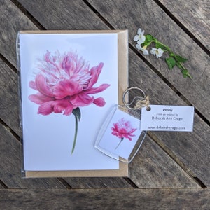 Peony Card / Peony Botanical Flower Card / Blank Card / Bowl of Beauty Peony / Deborah Crago image 8