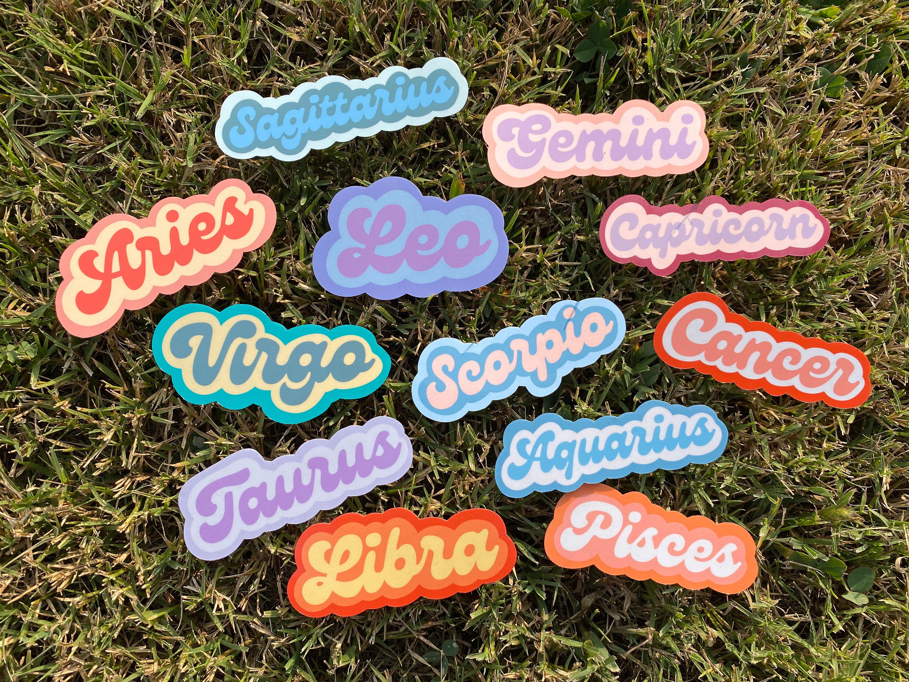 Zodiac Stickers | Waterproof | Taurus, Aries, Gemini, Cancer, Virgo, …