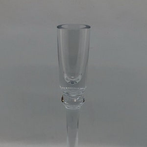 Elegant Stemmed Candlestick in Clear Glass
