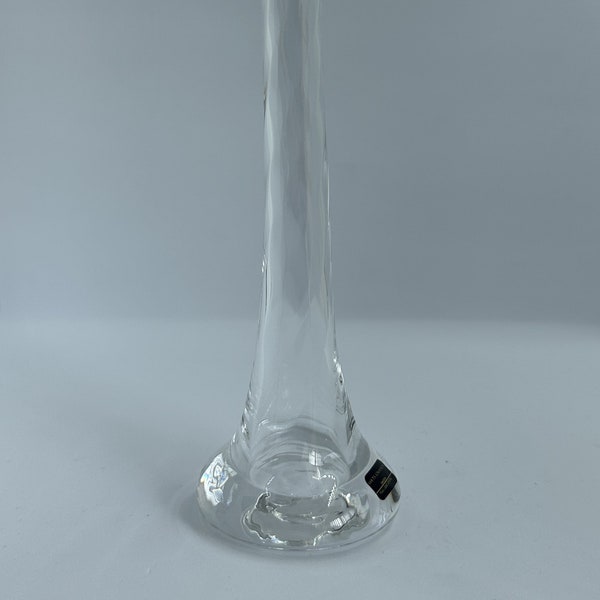 Vintage Mats Jonasson Lead Crystal Twisted Bud Vase | Made in Sweden | Signed & Numbered