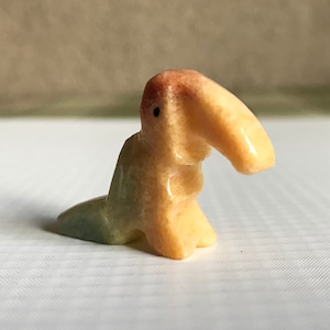 Miniature Handcarved Small Toucan Bird Multicolored Soapstone Figurine