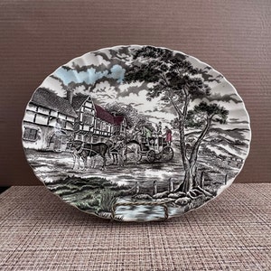 Vintage 1982 MYOTT ROYAL MAIL Fine Staffordshire Multicolor Oval Serving Platter