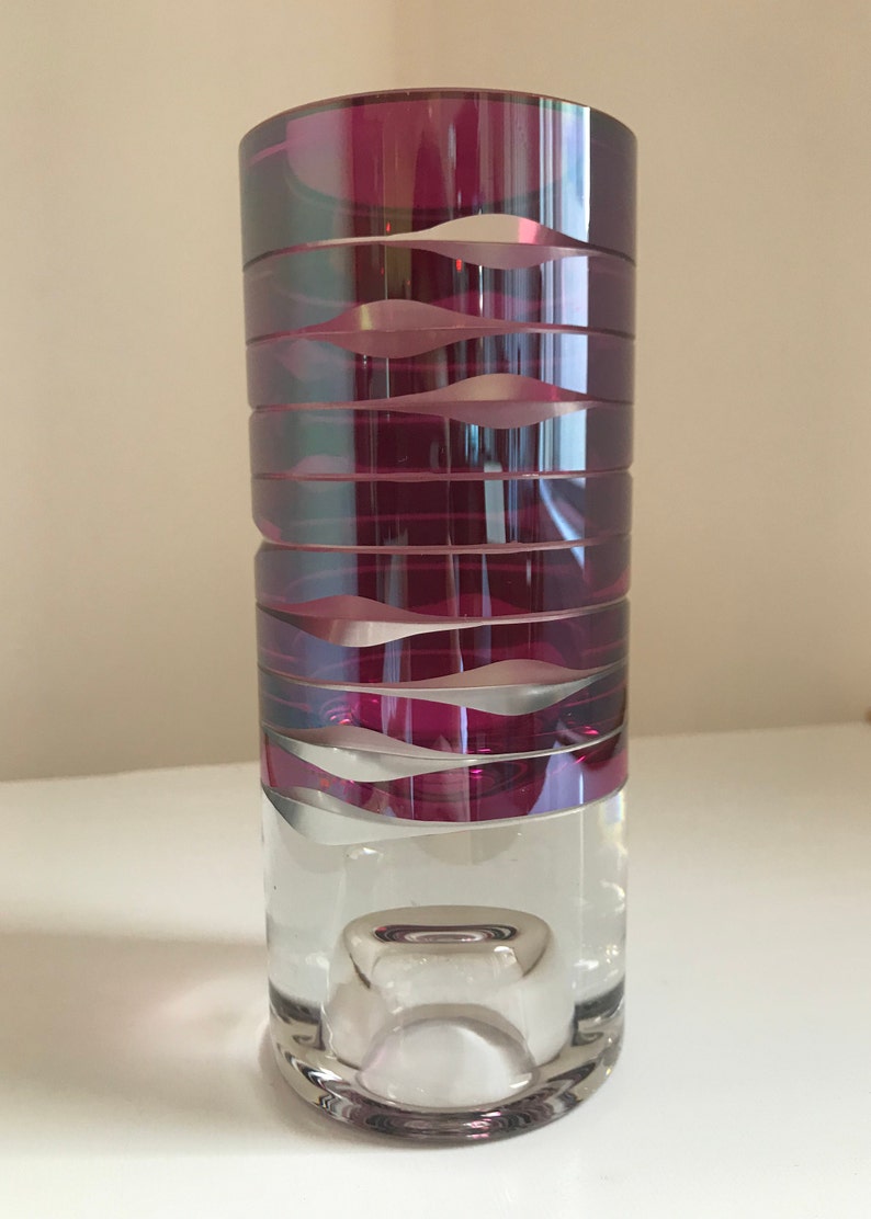Vintage Purple Glass Bud Vase Designed By Ray Lapsys Etsy
