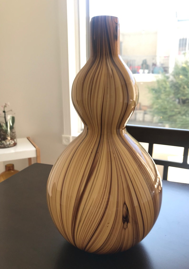 Vintage Z Gallerie Art Glass Vase in the Celine Model in Amber Etsy