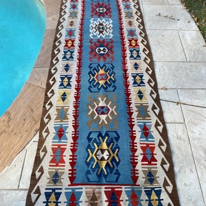 Vintage Handwoven Organic Colored Wool Turkish Kilims Free Shipping