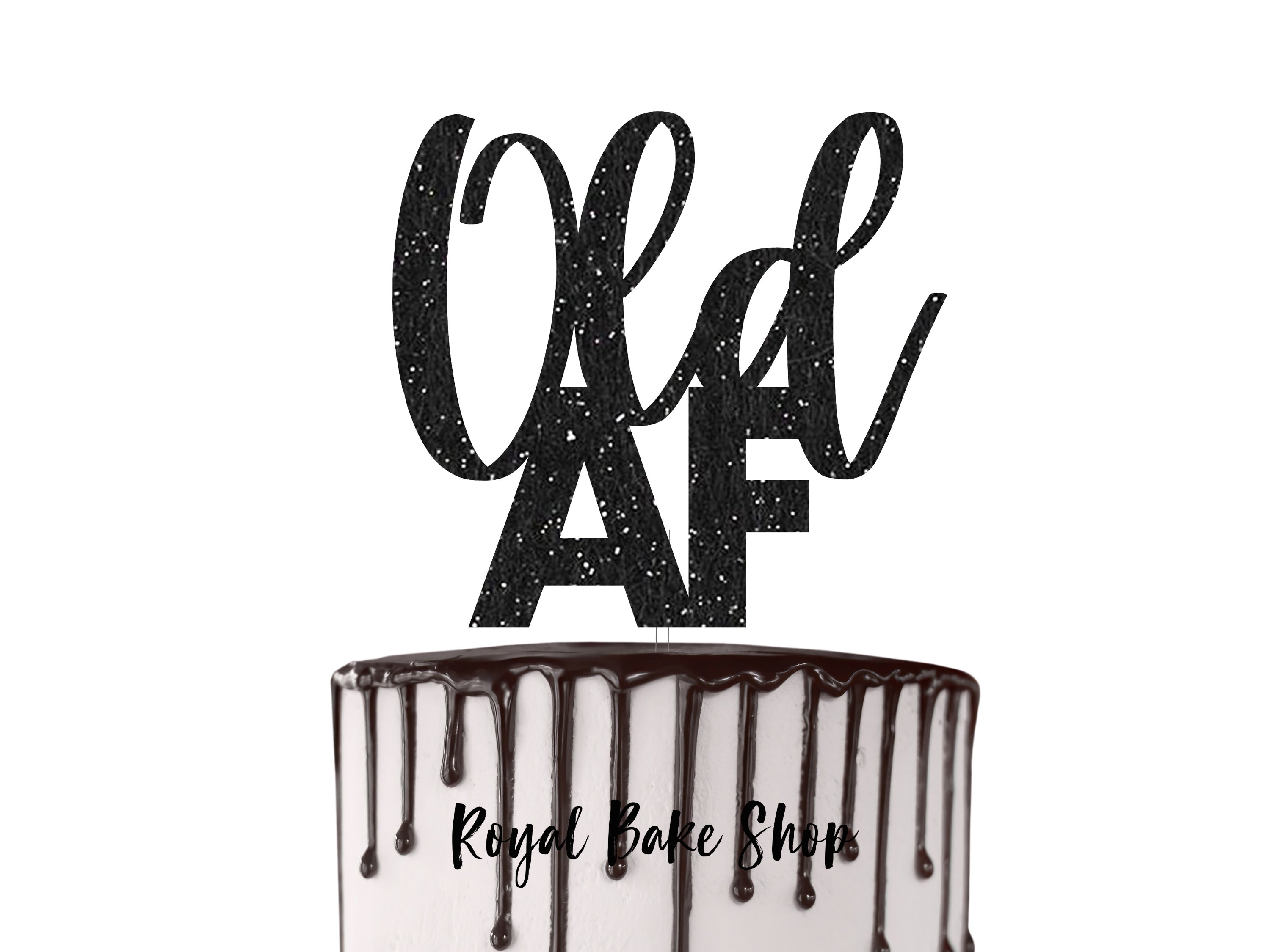 Old AF Cake Topper Over the Hill theme Cake Topper for Dad Funny birthday decor 40th Birthday 50th Birthday cake pick