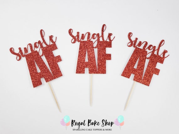 1 Dozen Single AF Cupcake Toppers, Newly Single Gift, Divorce Party Decorations
